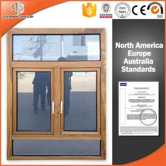 DOORWIN 2021Solid Wood Clad Thermal Break Aluminum Casement Window, Heat-Insulation Aluminum Casement Window with Top Fixed Circle - China Aluminum Window, Window