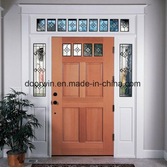 DOORWIN 2021Solid Wood Front Entrance Door with Sidelight - China Safety Heat Strengthened Tempered Glass, Casement Door