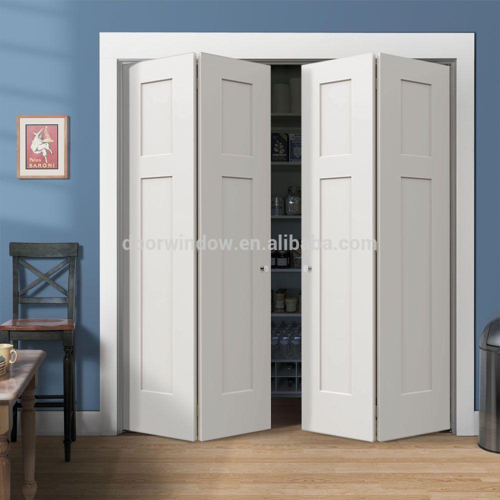 DOORWIN 2021Sound Proof Sliding Folding Door With Carving white color teak pine oak closet doorsby Doorwin