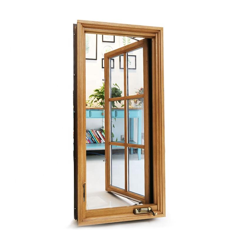 DOORWIN 2021Super September Purchasing USA NAMI Certification Wood Clad Aluminum Casement Windows with Grids Single Crank Open Windows by Doorwin