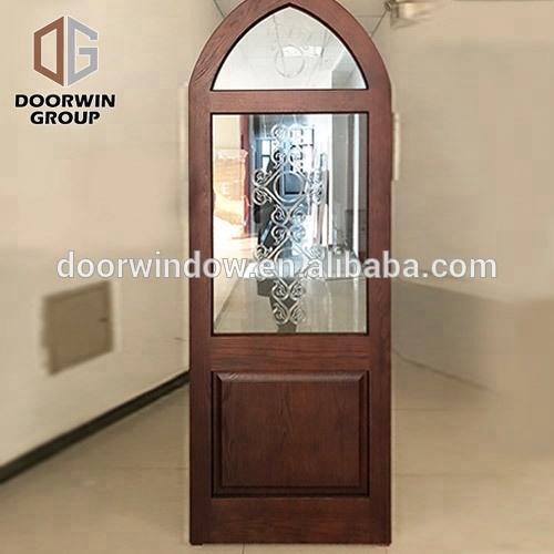 DOORWIN 2021Super September Purchasing wood doors polish color round top exterior entry door half glass interior wood doors by Doorwin