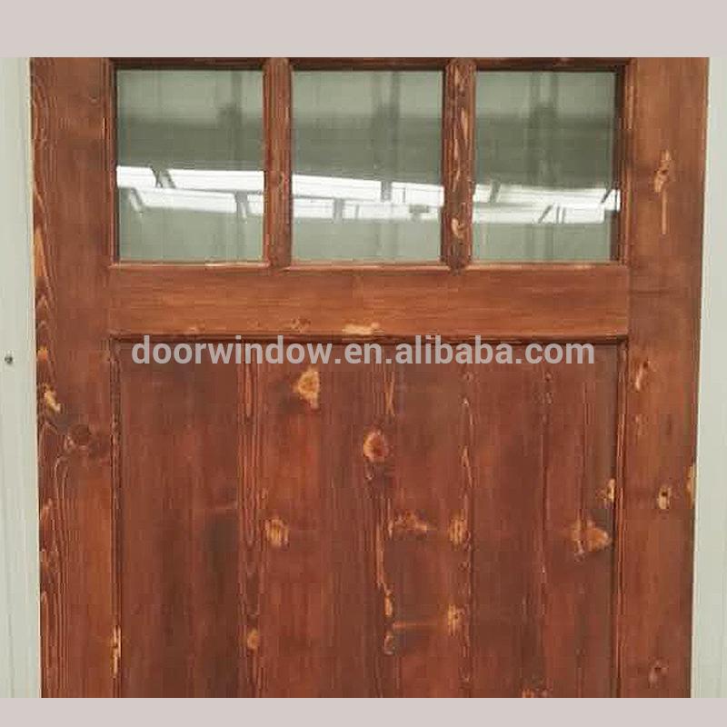DOORWIN 2021Surface stained oak wood main door designs barn door with fully tempered glass by Doorwin