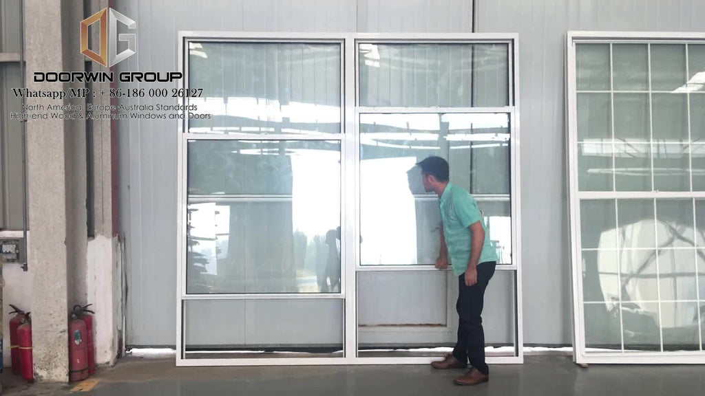 DOORWIN 2021Hot sell white aluminum window grid grill design single hung vertical sliding window by Doorwin