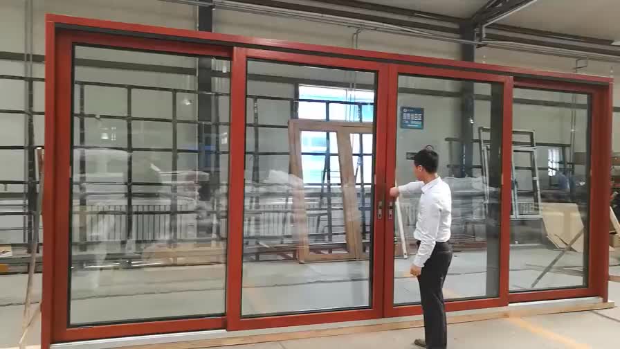 DOORWIN 2021Vancouver Sound proof sliding aluminum storefront glass doors with weather seal strip by Doorwin on Alibaba