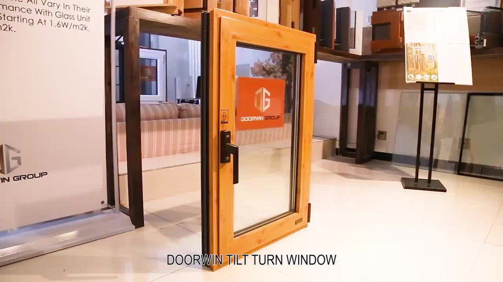 DOORWIN 2021wooden grain finish aluminum swing tilt and turn windows with factory price