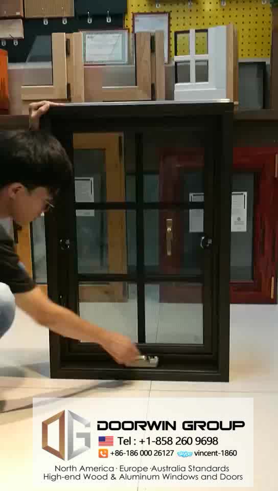DOORWIN 2021usa nrfc certified 2 panel glass wood crank windows by Doorwin on Alibaba
