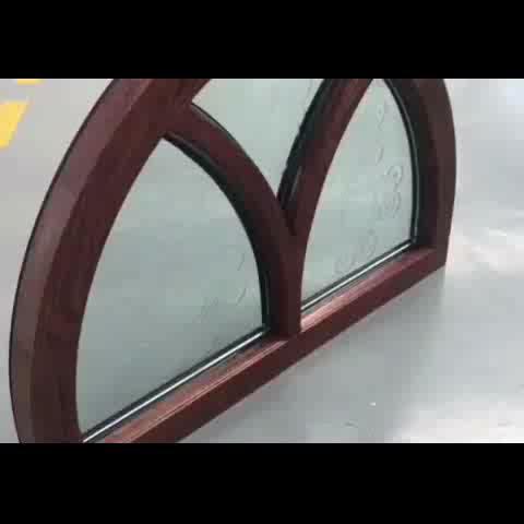 Doorwin 2021-American arched top double layer tempered glass windows with grille design by Doorwin