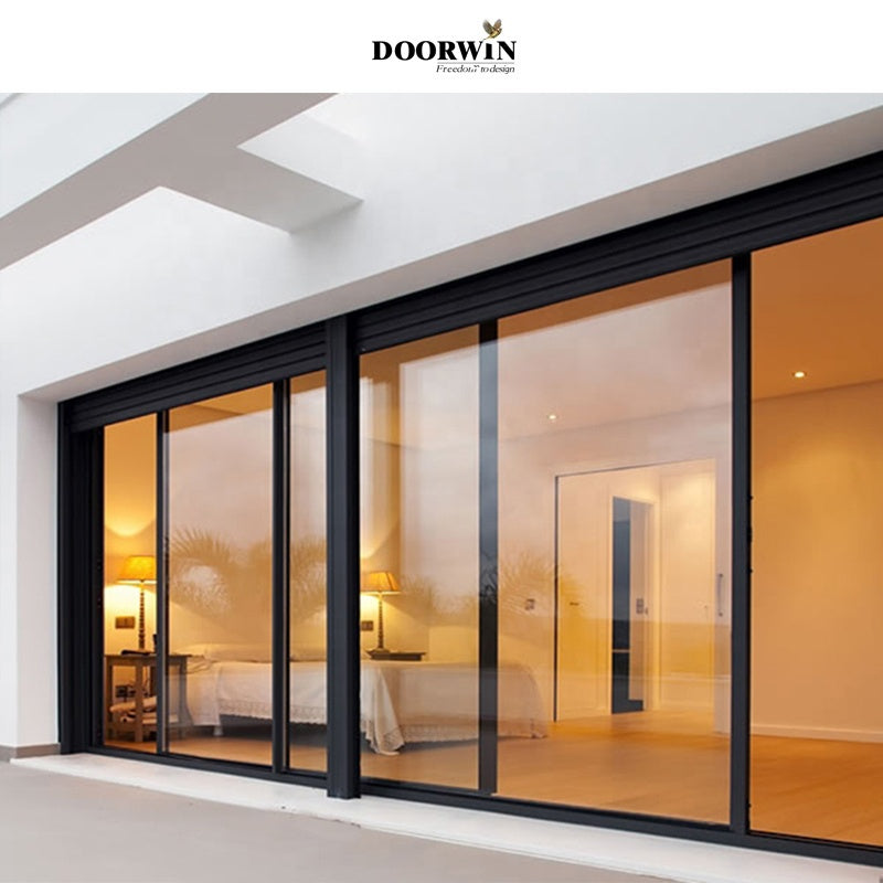 Doorwin 202130% dIscount promotion for wholesaler and fashion design Aluminum alloy double glass bedroom cabinet sliding door