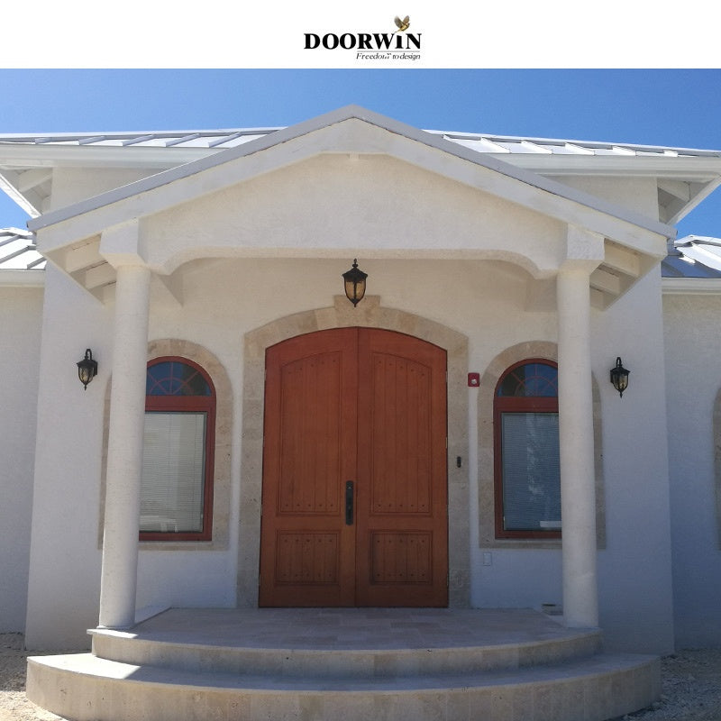 Doorwin 2021american wooden main door design TEAK OAK wood exterior door