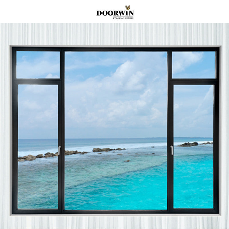 Doorwin 2021New Product slim frame modern house triple pane glass soundproof windows Aluminum double opening tilt turn and swing window