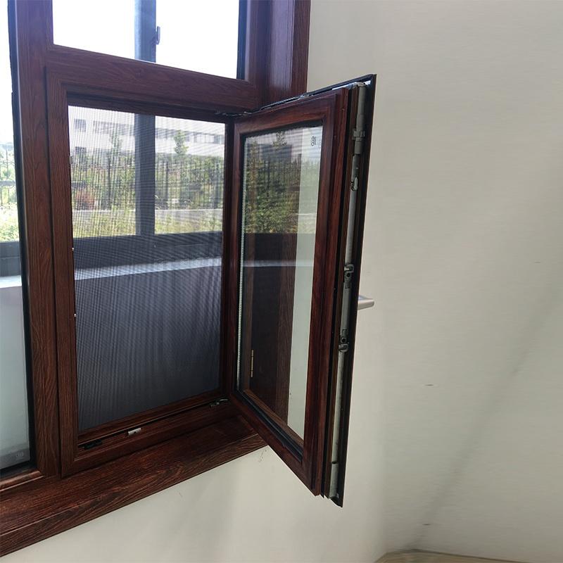 DOORWIN 2021United States elegant Tilt and turn with wood grain finishing thermal insulated aluminum window with double glass