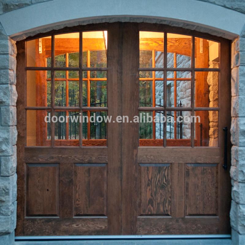 DOORWIN 2021Vintage Half 9 lite double panel Design Wood Interior Sliding Barn Door knotty alder pine commercial interior half doors by Doorwin