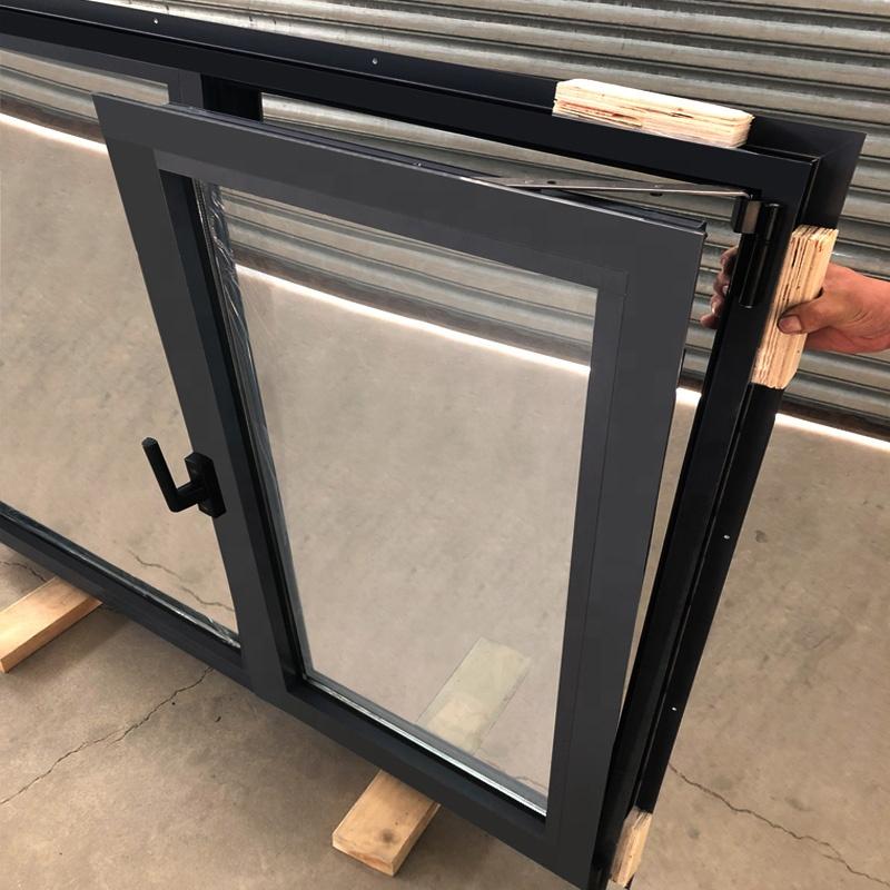 DOORWIN 2021Virginia black cheap import double toughened aluminum tilt & turn casement windows with high quality