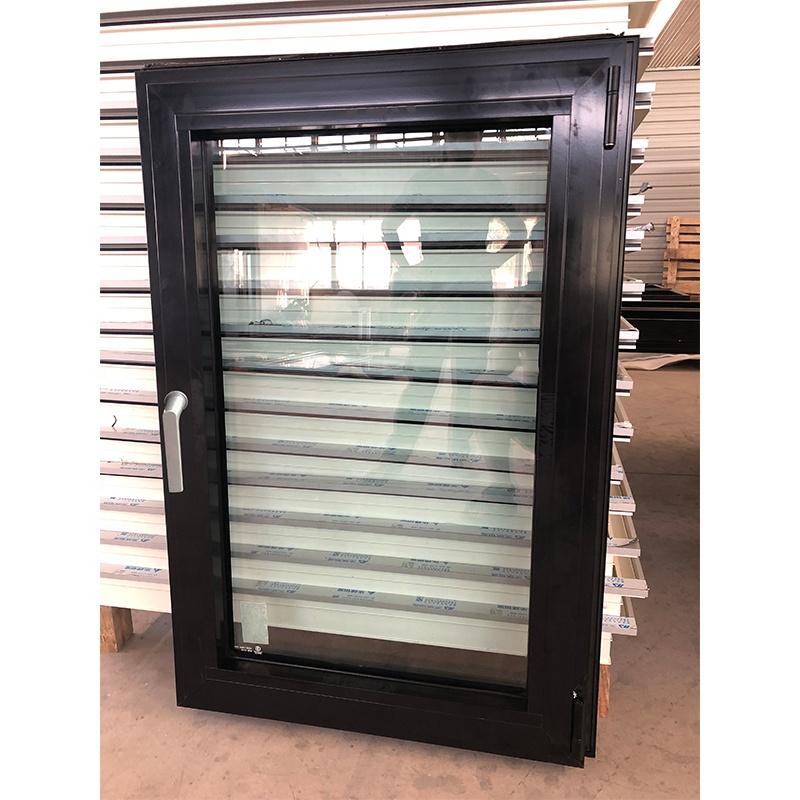 DOORWIN 2021Virginia black cheap import double toughened aluminum tilt & turn casement windows with high quality