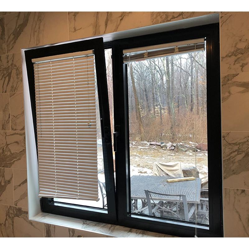 DOORWIN 2021Washington black inexpensive import double toughened aluminum tilt up casement windows with high quality