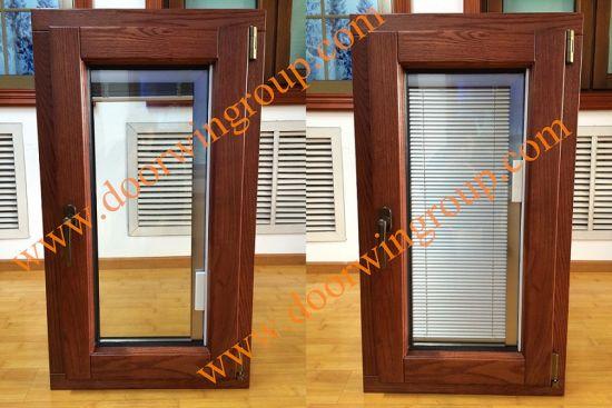 DOORWIN 2021Wood Aluminum Window with Internal Shutters, Aluminium Windows with Solid Wood Cladding (Built-In Shutter) - China Aluminium Window, Wood Window