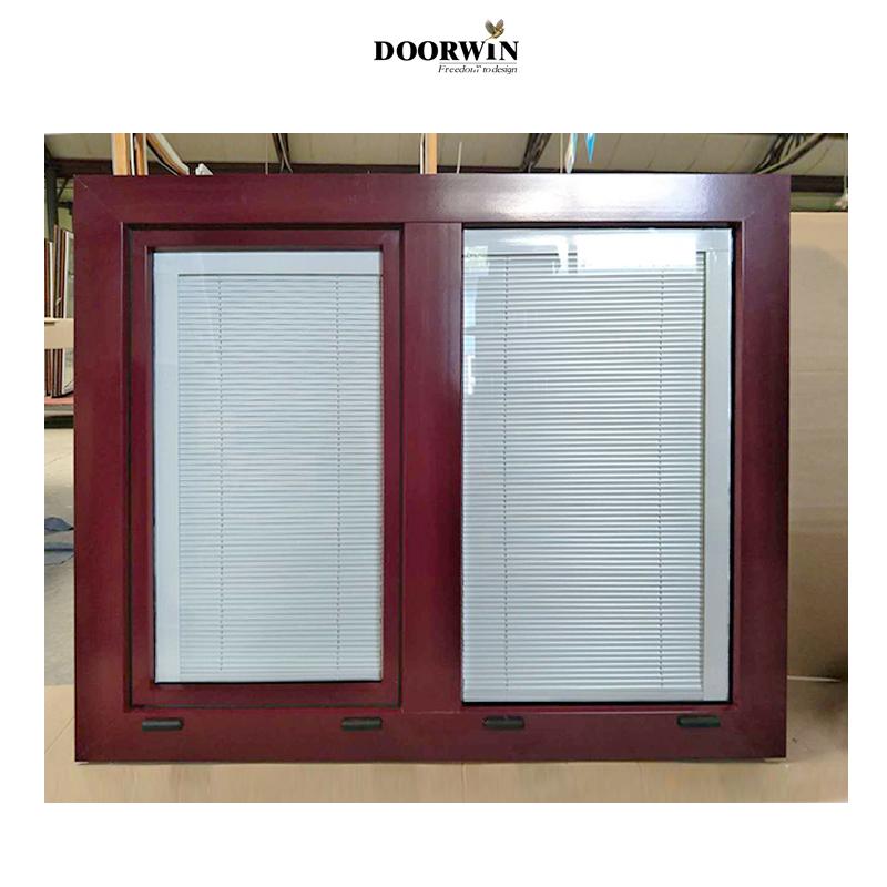 DOORWIN 2021Made in China Latest Design NFRC Inside Open Aluminum Clad Wood 3 Glass Solid Wooden Tilt And Turn Casement Windows Imagination Series