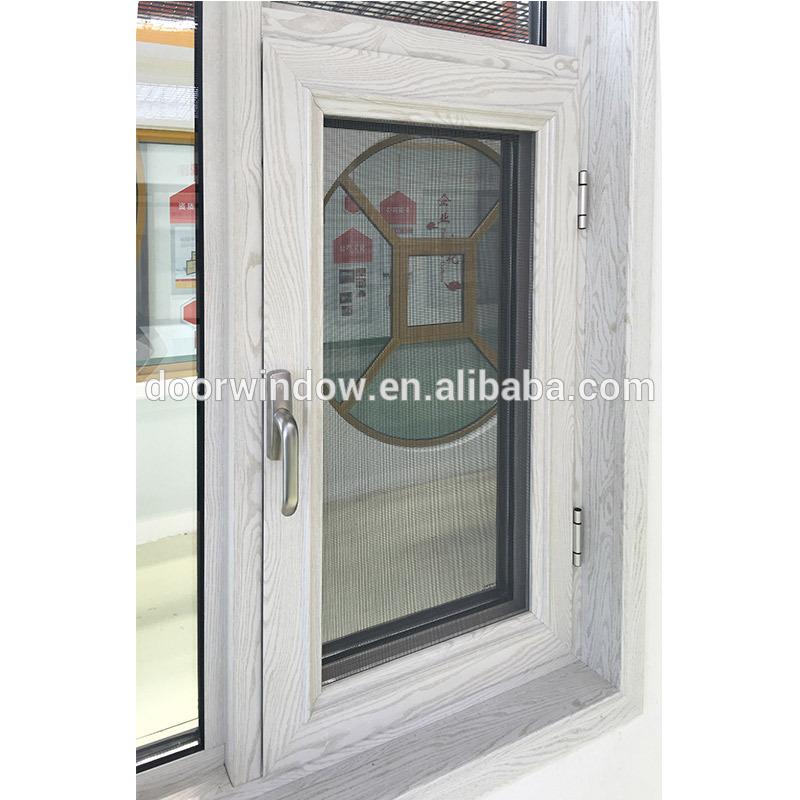 DOORWIN 2021Wood grain Out swing Thermal Break Aluminum 24 x 48 casement window with Security Screen by Doorwin