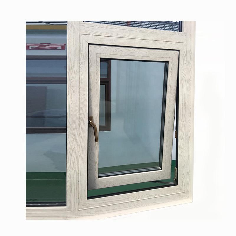DOORWIN 2021Wood grain color awning window aluminum casement windows