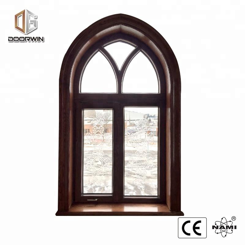 Doorwin 2021arched oak woodframe carved glass pitcure window wooden sash windows by Doorwin