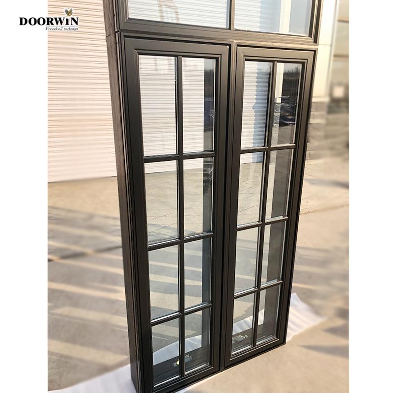 DOORWIN 2021wholesale American House Solid Wood Glass-Window-Grill-Design Swing Out Crank Casement Window with Mosquito Net