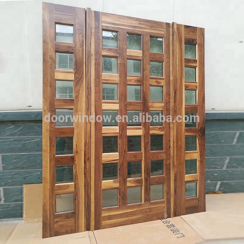 Doorwin 2021china solid wood doors factory best price entrance solid wood door with grille made of black walnutby Doorwin