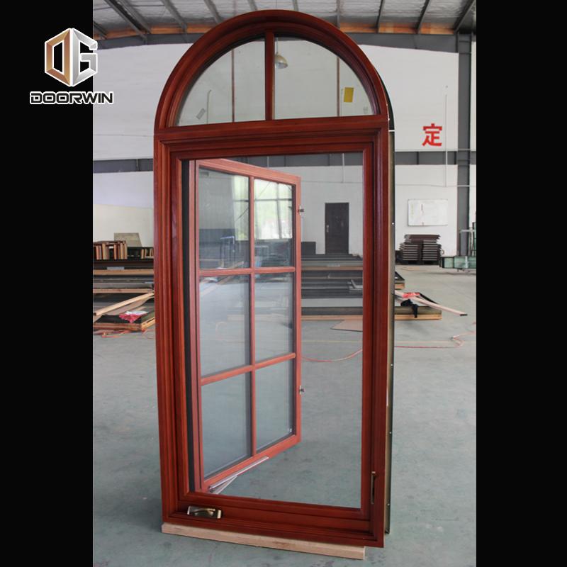 DOORWIN 2021hot sales American style casement red oak wood with powder coated aluminum cladding crank open window