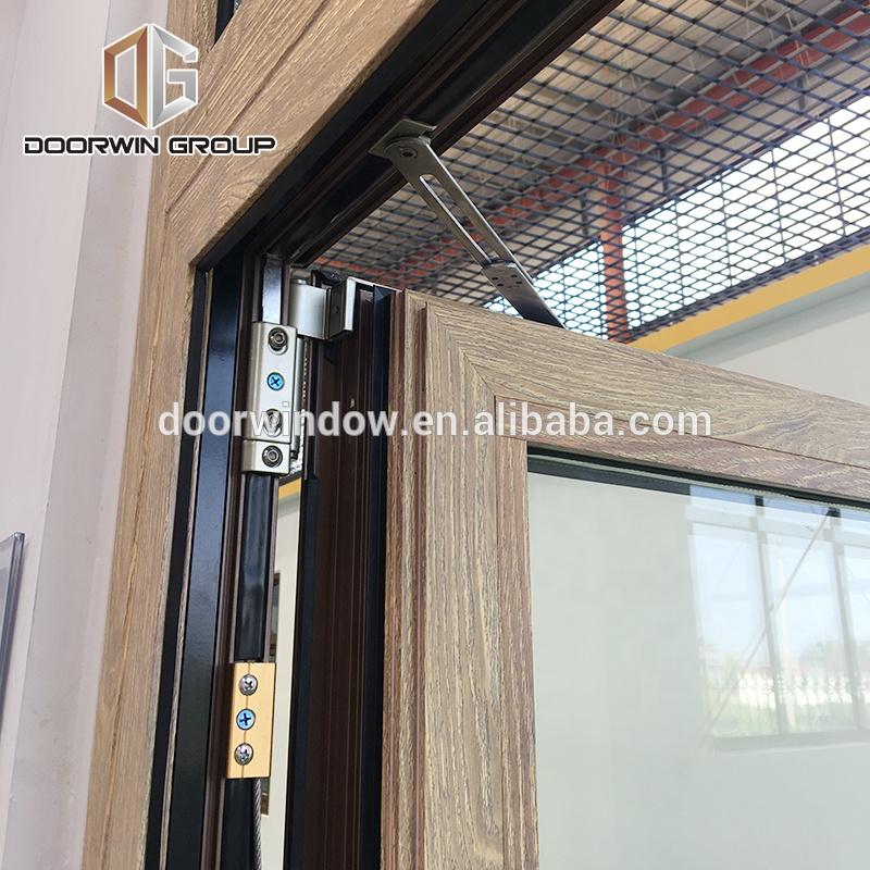 DOORWIN 2021modern wood grain aluminum patio open outward windows