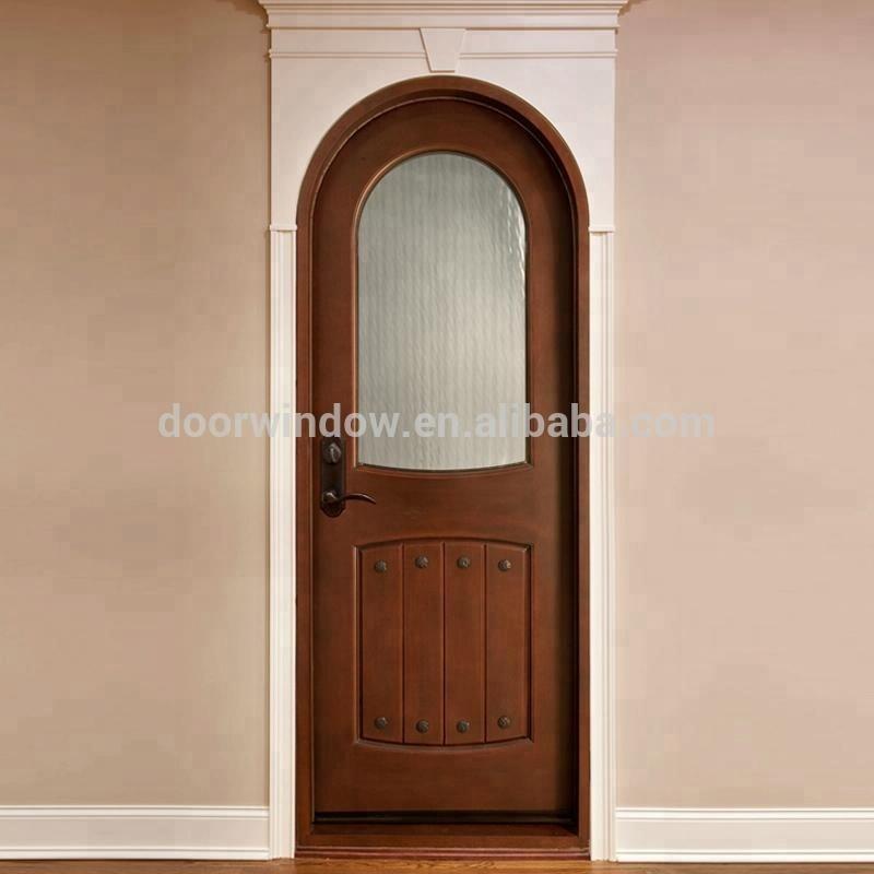 DOORWIN 2021round arched top design glass insert Solid frosted Glass Interior Mahogany Wood entry Doorby Doorwin
