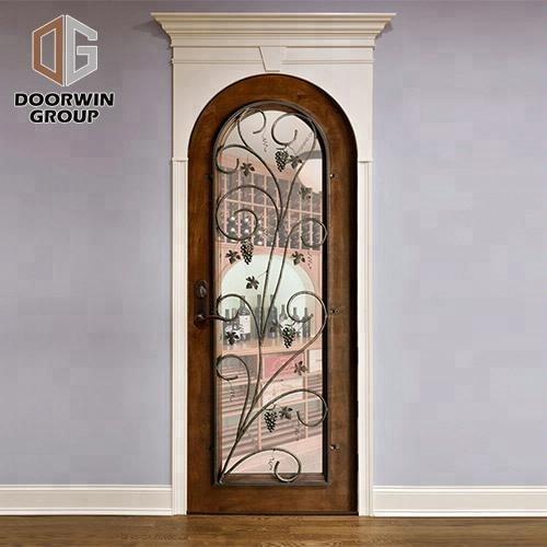 DOORWIN 2021round arched top design glass insert Solid frosted Glass Interior Mahogany Wood entry Doorby Doorwin