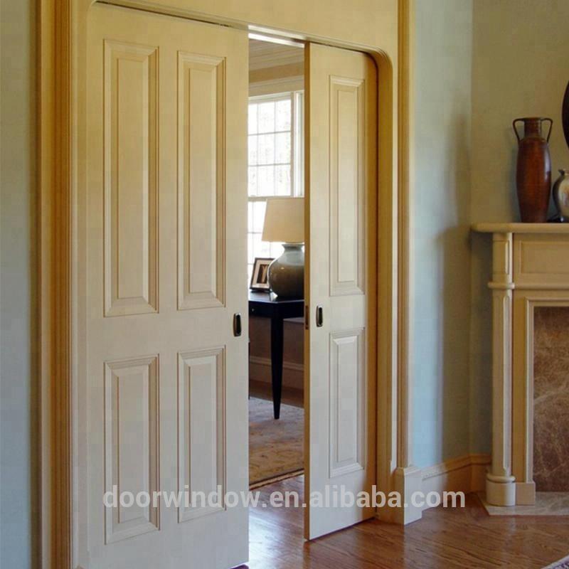 DOORWIN 2021solid oak/pine wood pocket sliding door with locks for closet by Doorwin