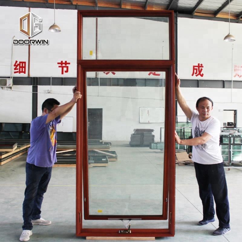 DOORWIN 2021soundproof arch and picture double glazing aluminum clad timber round open hand crank window by Doorwin on Alibaba