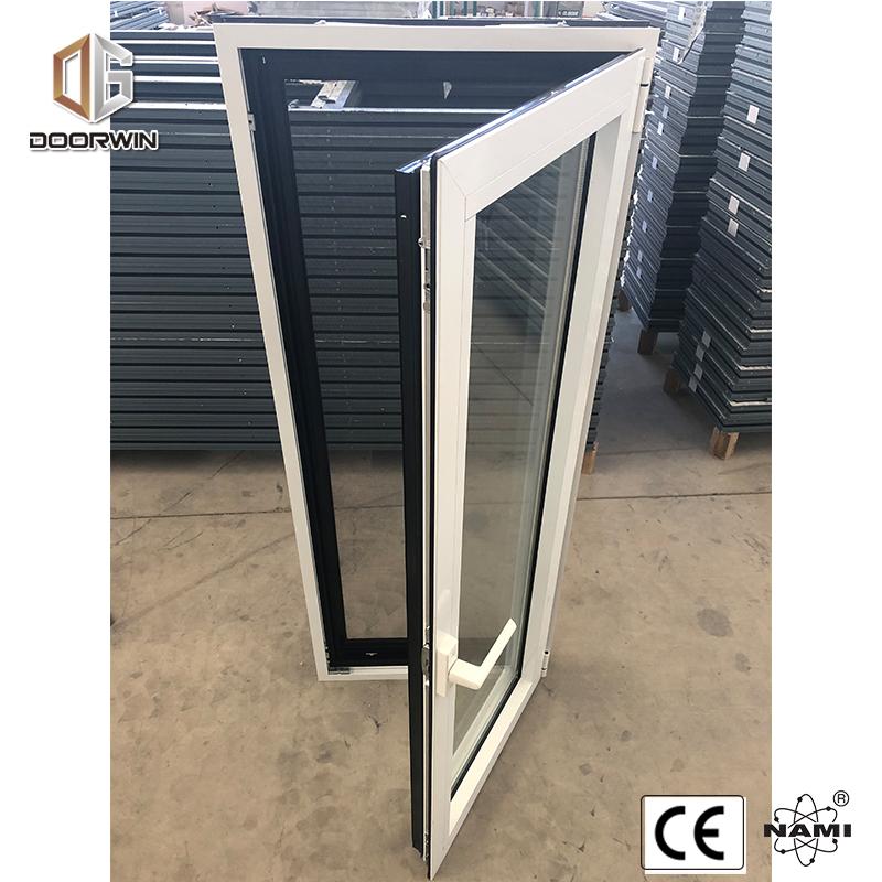 DOORWIN 2021WHITE(interior) BLACK(exterior) THERMAL BREAK ALUMINUM  TILT TURN WINDOW with fixed mosquito net