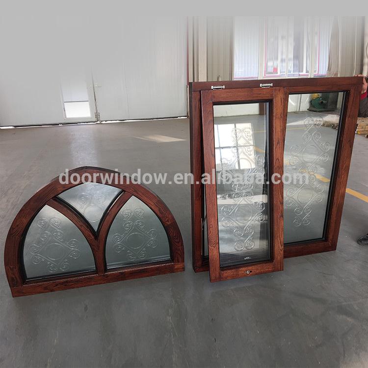 DOORWIN 2021window frame with carved glass Cheap house oak wood windows for sale by Doorwin