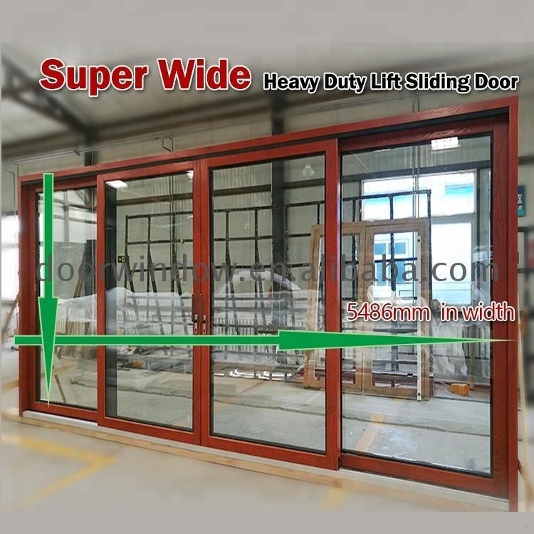 DOORWIN 2021wood aluminum frame balcony commercial automatic sliding glass doors by Doorwin on Alibaba